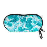 Blue Surfing Wave Pattern Print Glasses Case