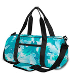 Blue Surfing Wave Pattern Print Gym Bag