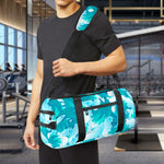 Blue Surfing Wave Pattern Print Gym Bag