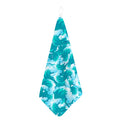 Blue Surfing Wave Pattern Print Hand Towel