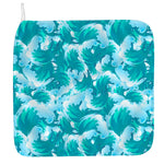 Blue Surfing Wave Pattern Print Hand Towel