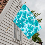 Blue Surfing Wave Pattern Print House Flag