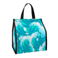 Blue Surfing Wave Pattern Print Insulated Lunch Tote
