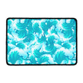 Blue Surfing Wave Pattern Print Kitchen Mat