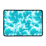 Blue Surfing Wave Pattern Print Kitchen Mat