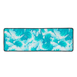 Blue Surfing Wave Pattern Print Long Kitchen Mat
