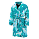 Blue Surfing Wave Pattern Print Men's Bathrobe