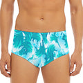 Blue Surfing Wave Pattern Print Men's Triangle Swim Briefs