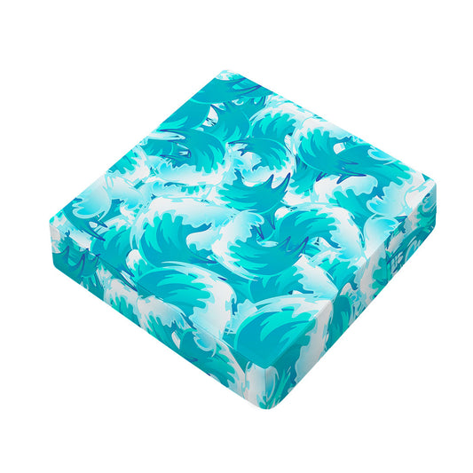 Blue Surfing Wave Pattern Print Outdoor Seat Cushion Cover