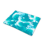 Blue Surfing Wave Pattern Print Pet Cooling Mat Cover