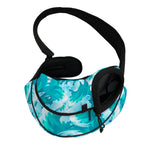 Blue Surfing Wave Pattern Print Pet Sling Carrier