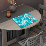 Blue Surfing Wave Pattern Print Placemat