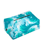 Blue Surfing Wave Pattern Print Rectangle Tissue Box Cover