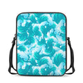 Blue Surfing Wave Pattern Print Rectangular Crossbody Bag