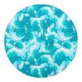 Blue Surfing Wave Pattern Print Round Blanket