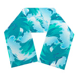 Blue Surfing Wave Pattern Print Scarf