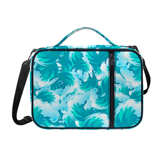 Blue Surfing Wave Pattern Print Shoulder Strap Bible Bag