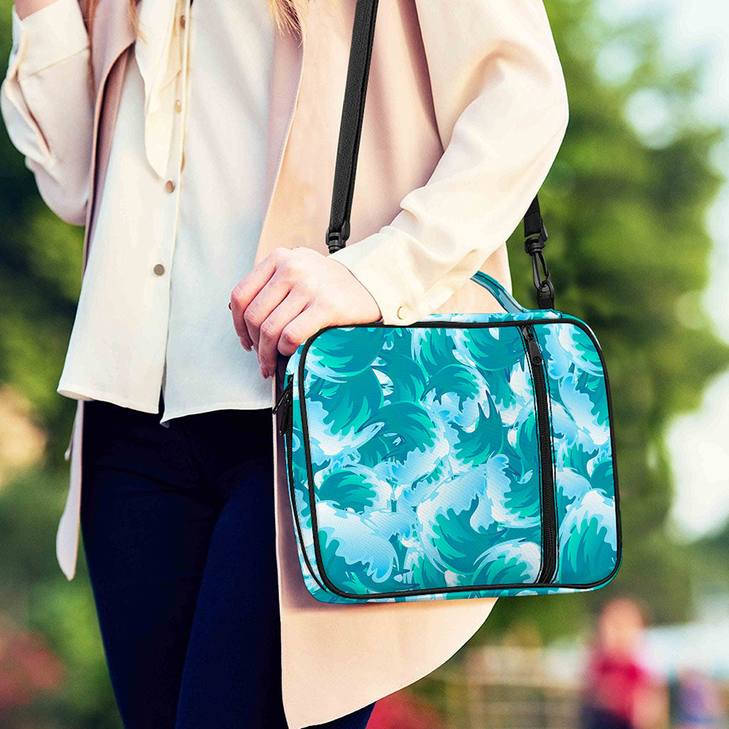 Blue Surfing Wave Pattern Print Shoulder Strap Bible Bag
