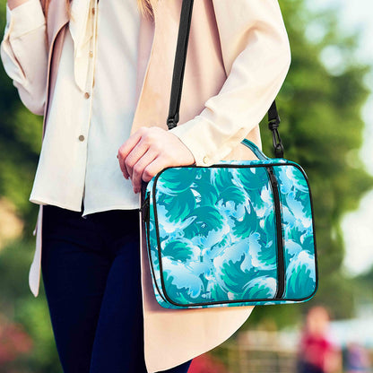 Blue Surfing Wave Pattern Print Shoulder Strap Bible Bag