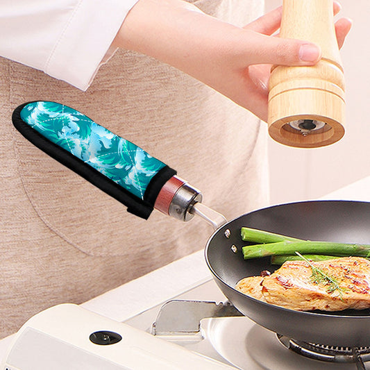 Blue Surfing Wave Pattern Print Skillet Handle Cover
