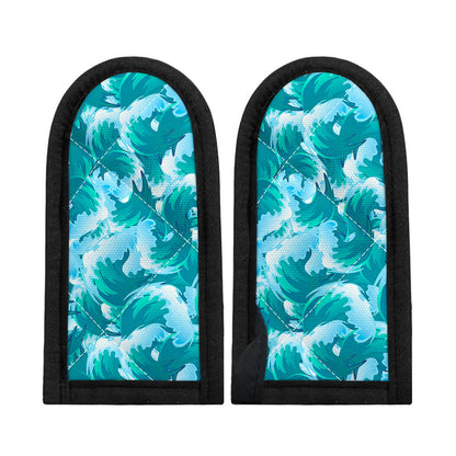 Blue Surfing Wave Pattern Print Skillet Handle Cover