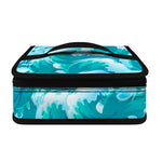Blue Surfing Wave Pattern Print Small Lunch Bag