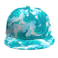 Blue Surfing Wave Pattern Print Snapback Cap