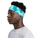 Blue Surfing Wave Pattern Print Sports Headband