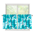 Blue Surfing Wave Pattern Print Tier Curtains