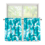 Blue Surfing Wave Pattern Print Tier Curtains