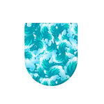 Blue Surfing Wave Pattern Print Toilet Lid Cover