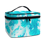 Blue Surfing Wave Pattern Print Travel Makeup Bag