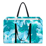 Blue Surfing Wave Pattern Print Utility Tote Bag