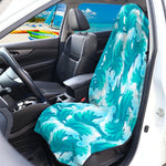 Blue Surfing Wave Pattern Print Waterproof Car Seat Cover
