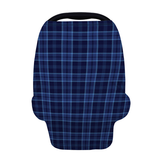 Blue Tartan Pattern Print Baby Seat Cover