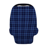 Blue Tartan Pattern Print Baby Seat Cover