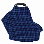Blue Tartan Pattern Print Baby Seat Cover