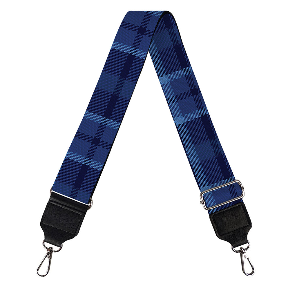 Blue Tartan Pattern Print Bag Strap