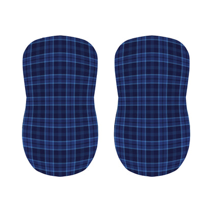 Blue Tartan Pattern Print Bar Stool Covers