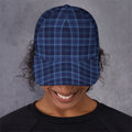 Blue Tartan Pattern Print Baseball Cap