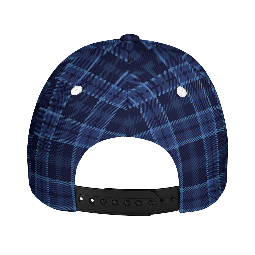 Blue Tartan Pattern Print Baseball Cap