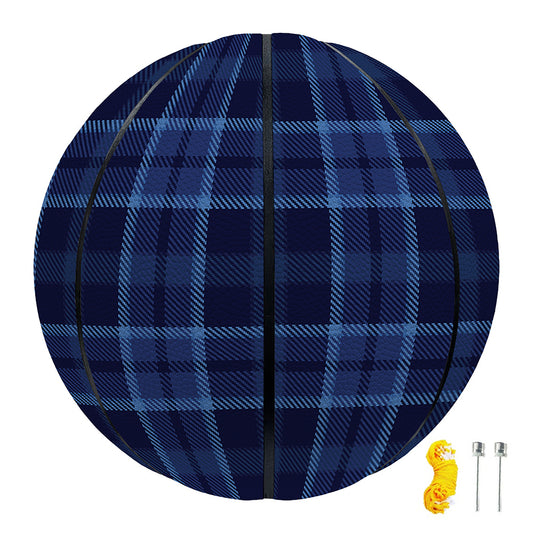 Blue Tartan Pattern Print Basketball