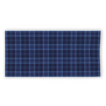 Blue Tartan Pattern Print Beach Towel