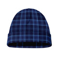 Blue Tartan Pattern Print Beanie