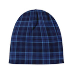 Blue Tartan Pattern Print Beanie