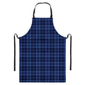 Blue Tartan Pattern Print Bib Apron With Pocket