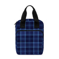 Blue Tartan Pattern Print Bible Tote Bag