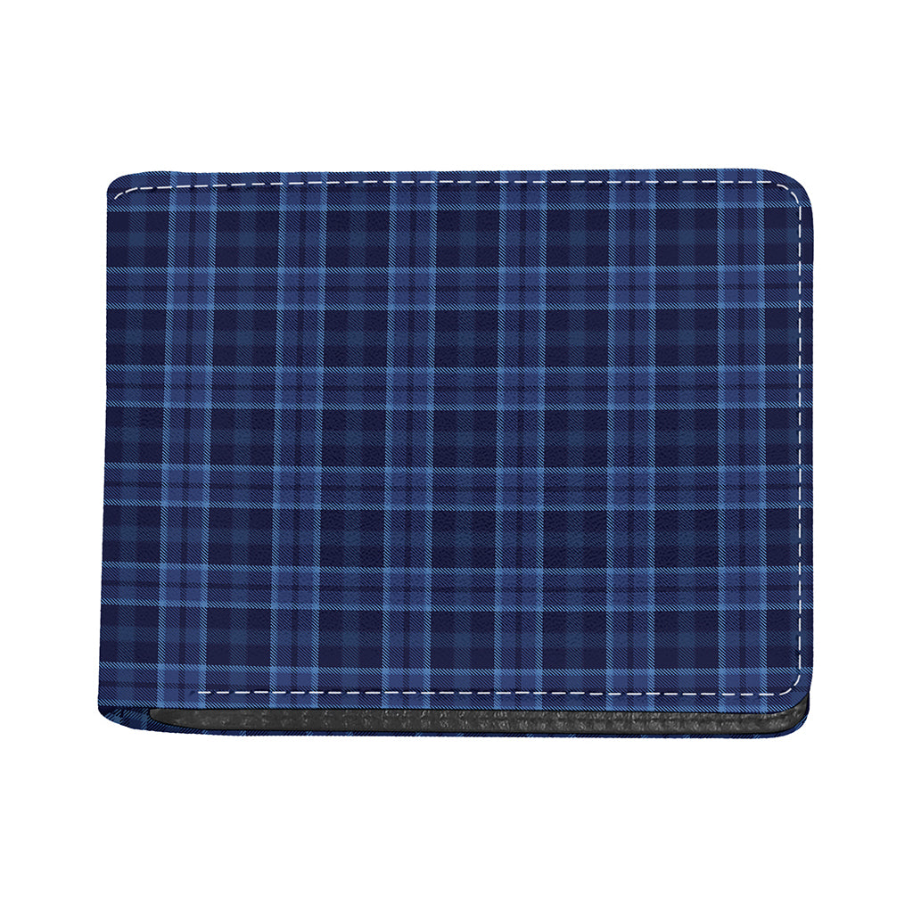 Blue Tartan Pattern Print Bifold Wallet