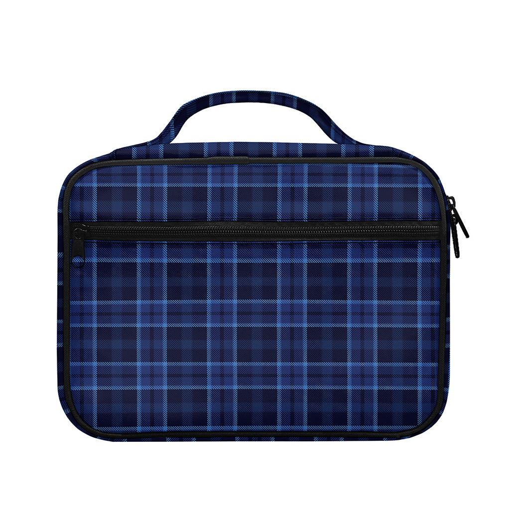 Blue Tartan Pattern Print Briefcase Bible Bag