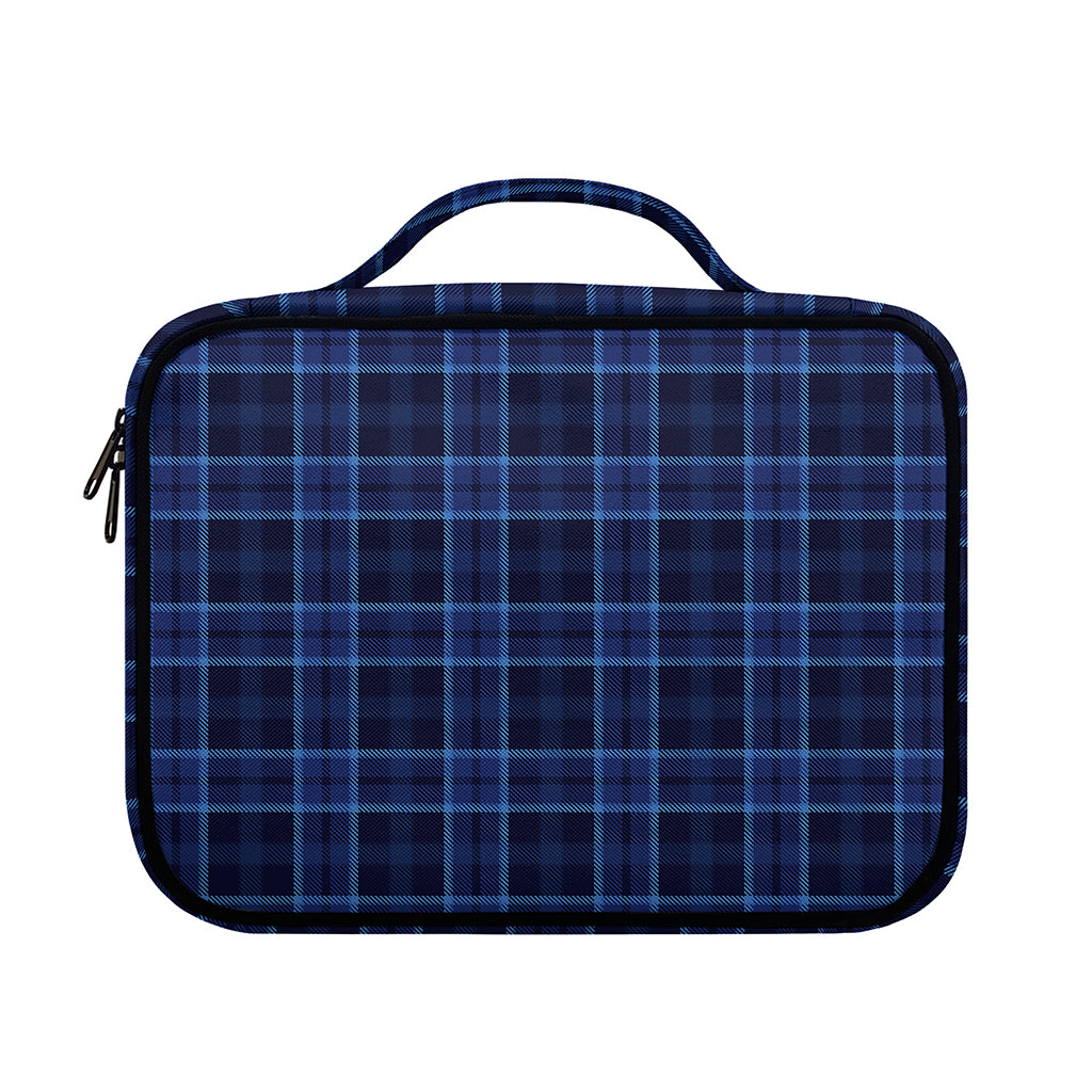 Blue Tartan Pattern Print Briefcase Bible Bag
